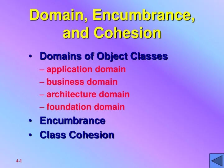 domain encumbrance and cohesion