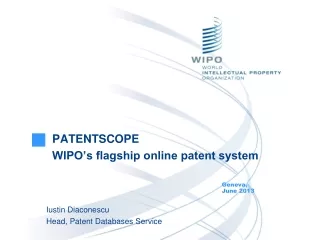 PATENTSCOPE WIPO’s flagship online patent system