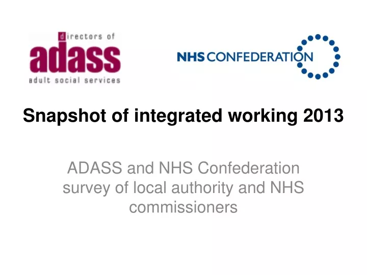 snapshot of integrated working 2013