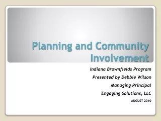 Planning and Community Involvement