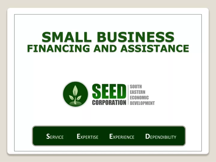small business financing and assistance