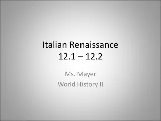Italian Renaissance 12.1 – 12.2