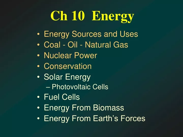 ch 10 energy