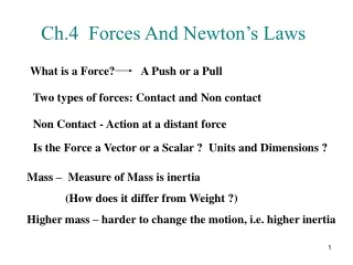 Ch.4  Forces And Newton’s Laws