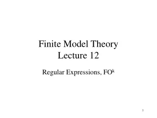 Finite Model Theory Lecture 12