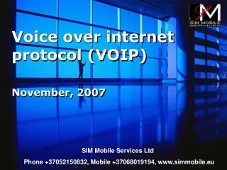 Voice over internet protocol (VOIP)