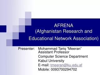 AFRENA (Afghanistan Research and Educational Network Association)
