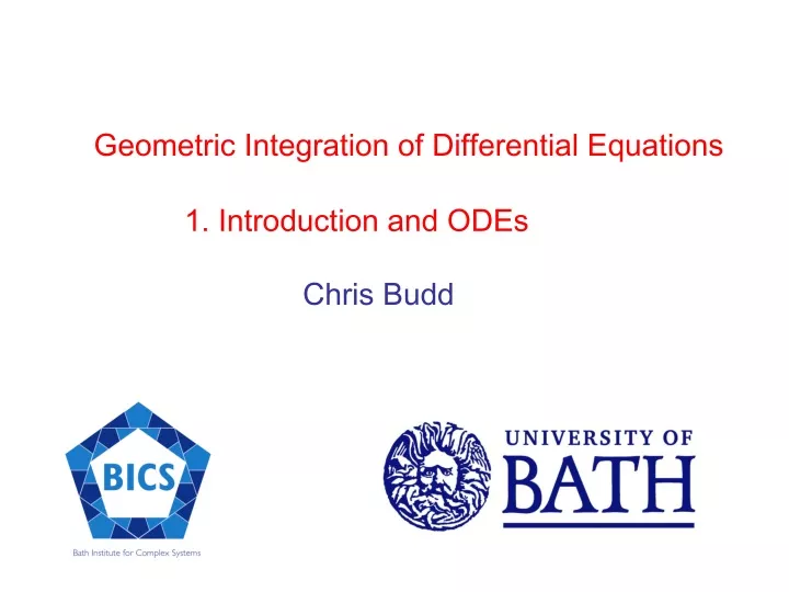 geometric integration of differential equations