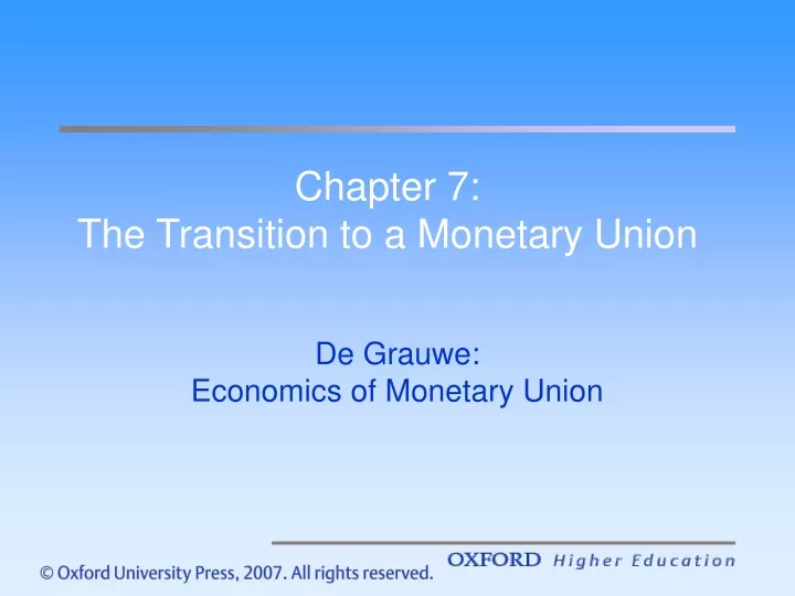chapter 7 the transition to a monetary union