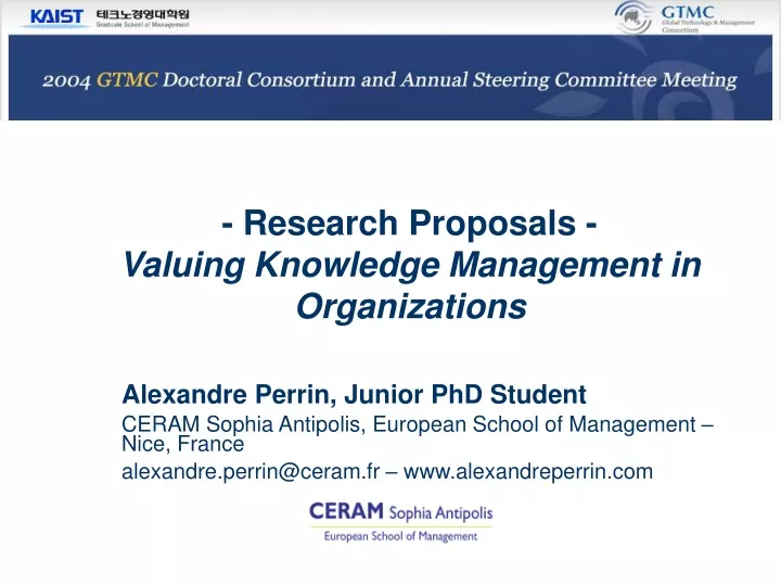 research proposals valuing knowledge management in organizations