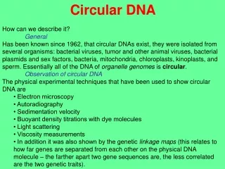 Circular DNA