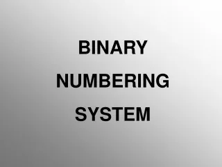 BINARY NUMBERING SYSTEM