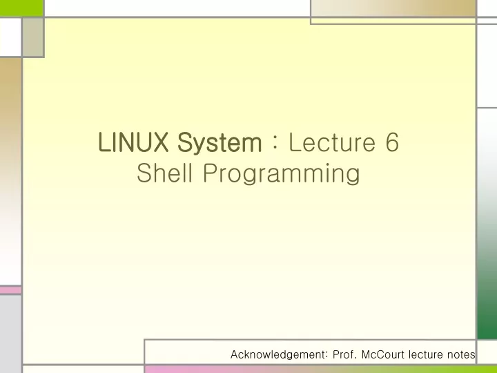 linux system lecture 6 shell programming