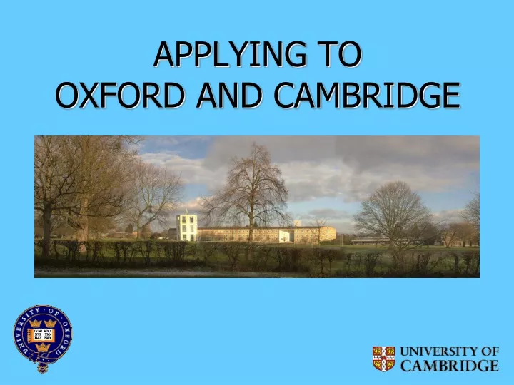 applying to oxford and cambridge