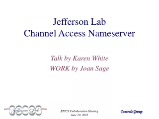 Jefferson Lab Channel Access Nameserver