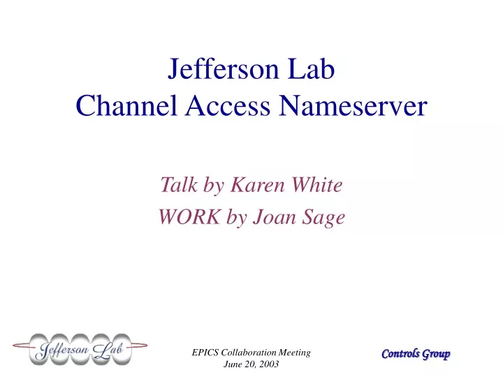 jefferson lab channel access nameserver