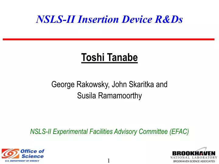 nsls ii insertion device r ds