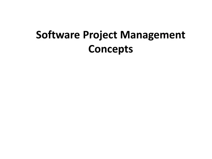 software project management concepts