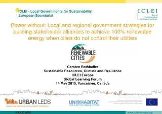ICLEI -  Local Governments for Sustainability European  Secretariat