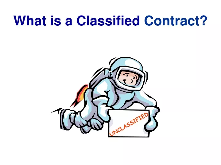 what is a classified contract