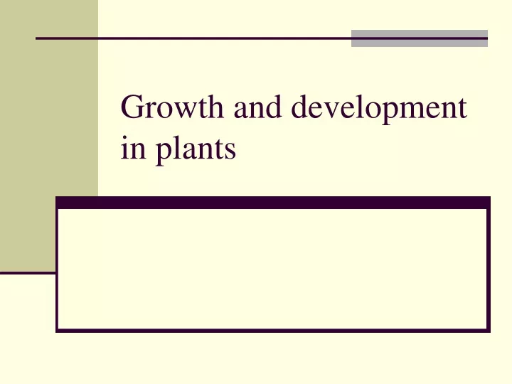 growth and development in plants