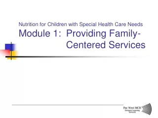 Pacific West MCH  Distance-Learning Curricula