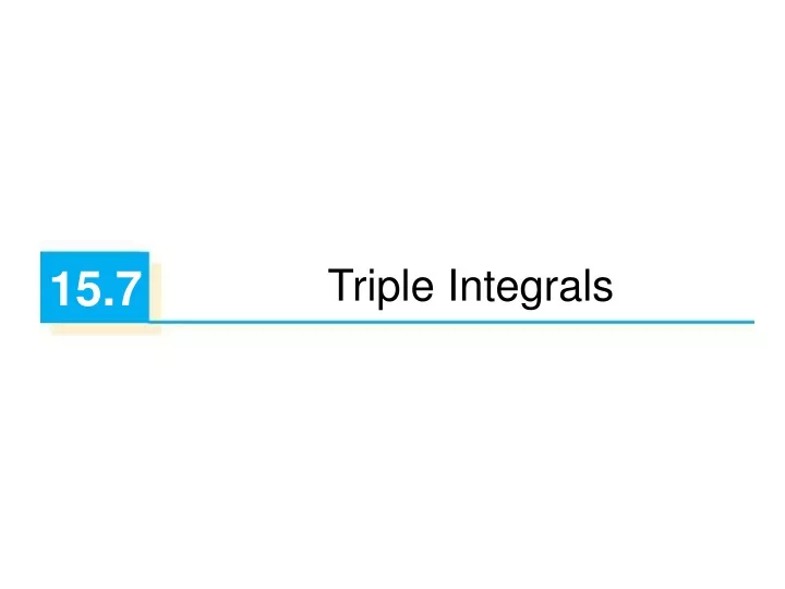 triple integrals