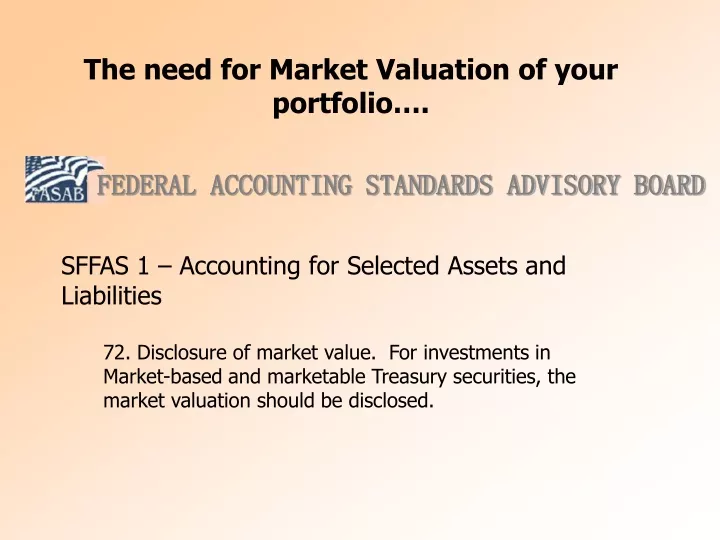 the need for market valuation of your portfolio