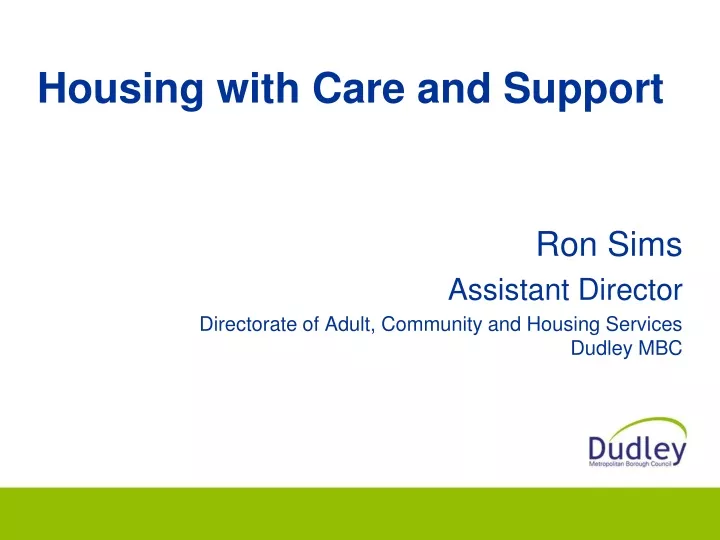 housing with care and support