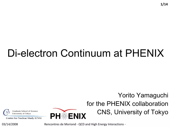 di electron continuum at phenix
