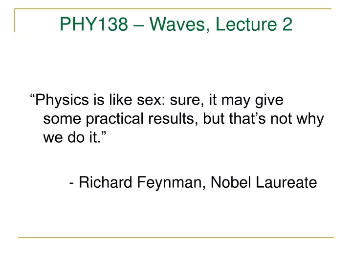 phy138 waves lecture 2