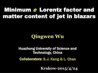 Minimum  e  Lorentz factor and matter content of jet in blazars