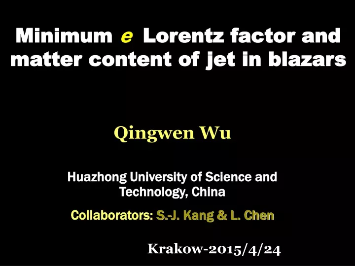 minimum e lorentz factor and matter content
