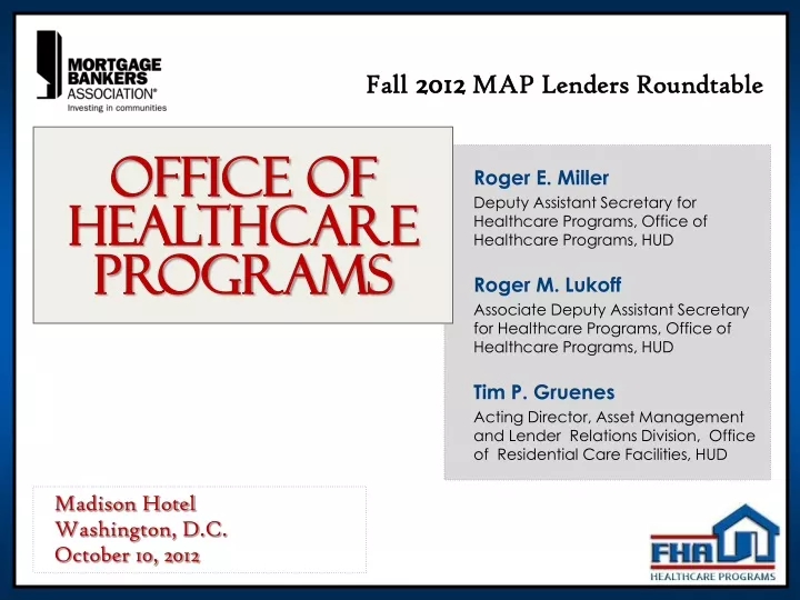 fall 2012 map lenders roundtable