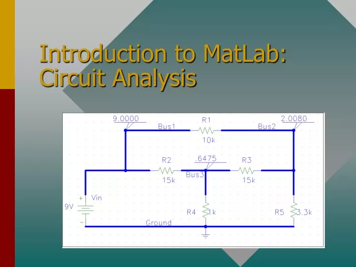 introduction to matlab circuit analysis