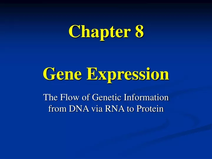 chapter 8 gene expression