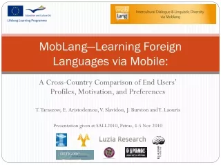 MobLang—Learning Foreign Languages via Mobile: