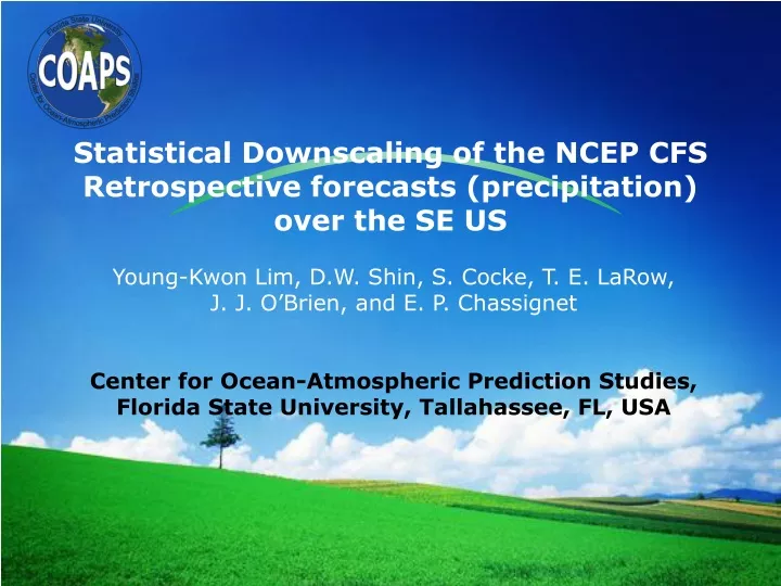statistical downscaling of the ncep