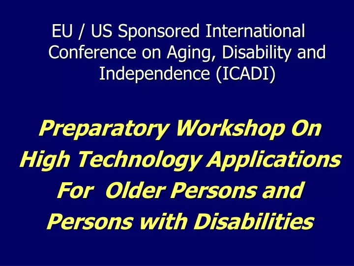 eu us sponsored international conference on aging