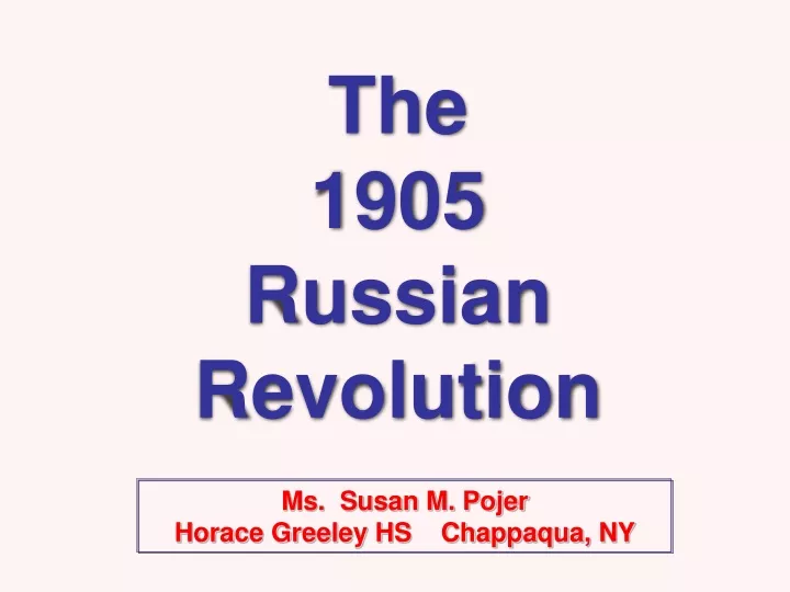 the 1905 russian revolution