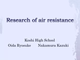 Research of air resistance