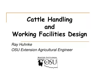 Cattle Handling  and  Working Facilities Design