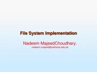 File System Implementation