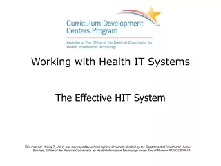 Working with Health IT Systems