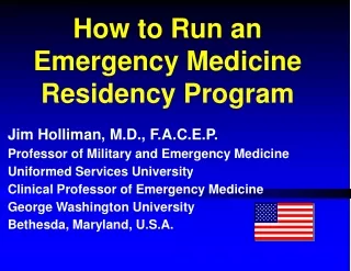 How to Run an Emergency Medicine Residency Program