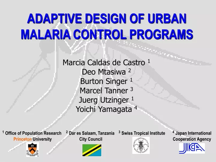 adaptive design of urban malaria control programs
