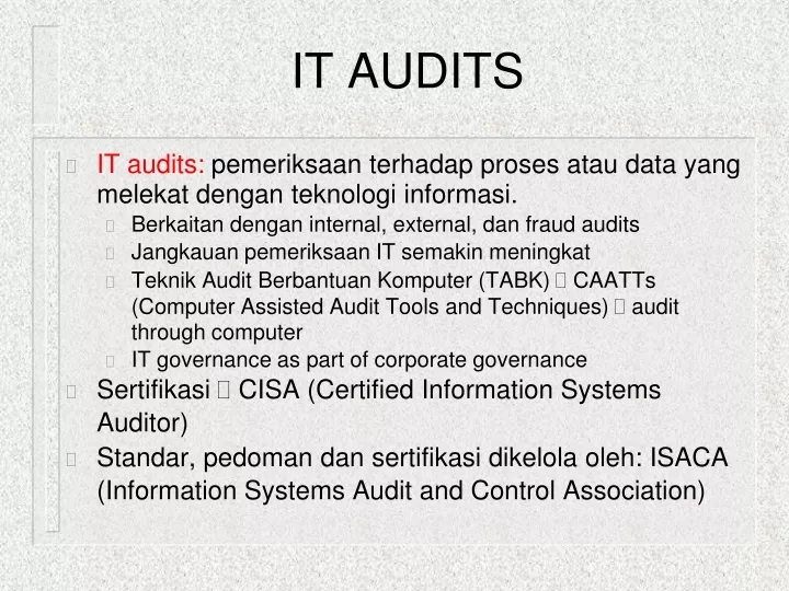 it audits
