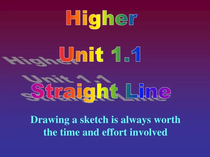higher unit 1 1 straight line