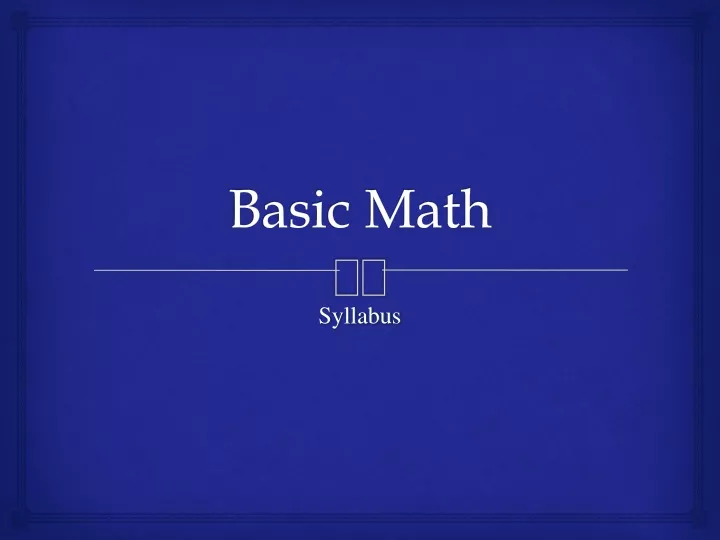 basic math