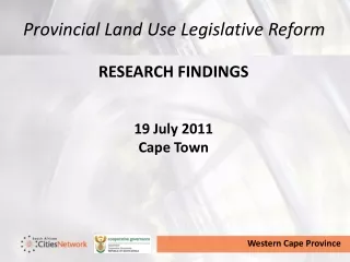 Provincial Land Use Legislative Reform